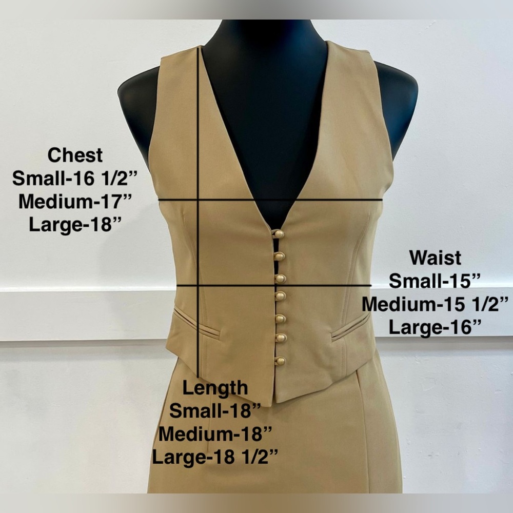 (RN170785-LTCML) SOLID BUTTON-UP VEST AND MINI SKIRT SET - Picture 5 of 6